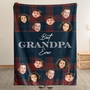 Best Grandpa Ever - Personalized Photo Blanket Big Size