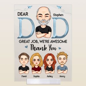 Dad - We’re Awesome Thank You - Personalized Acrylic Plaque
