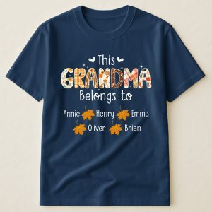 This Grandma Belongs To Autumn Pattern- PersonalizedOne Size Shirt